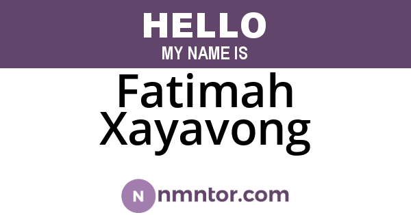 Fatimah Xayavong