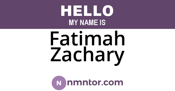 Fatimah Zachary