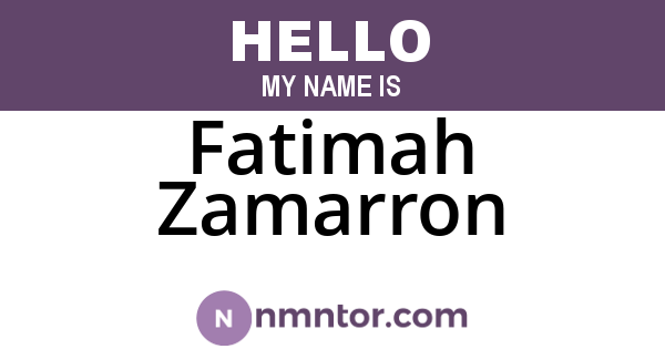 Fatimah Zamarron