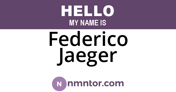 Federico Jaeger