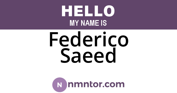 Federico Saeed