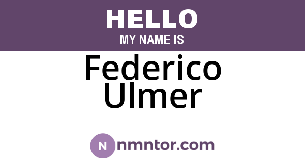 Federico Ulmer
