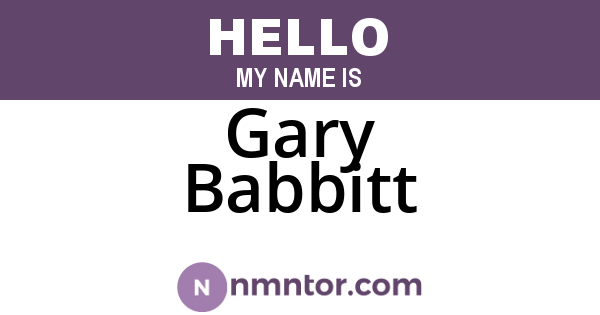 Gary Babbitt