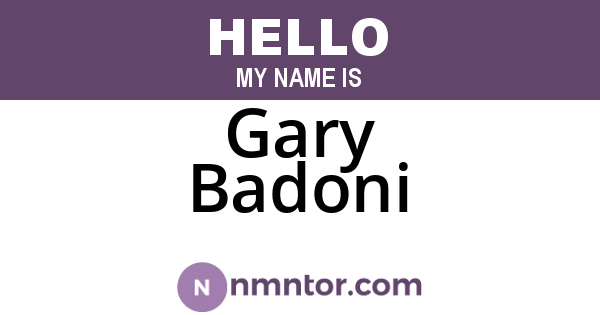Gary Badoni