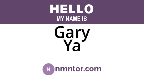 Gary Ya
