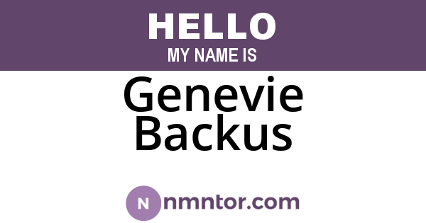 Genevie Backus