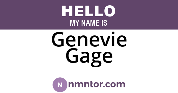 Genevie Gage