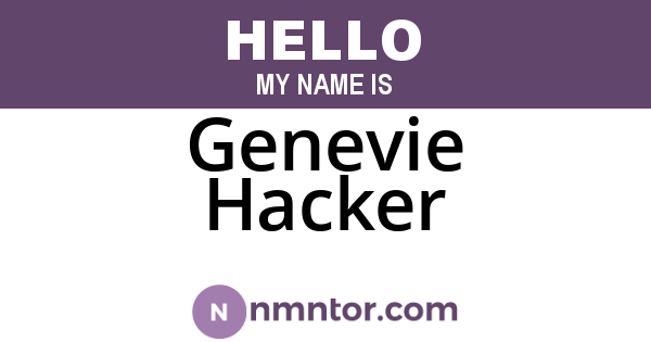 Genevie Hacker