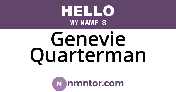 Genevie Quarterman