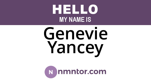 Genevie Yancey