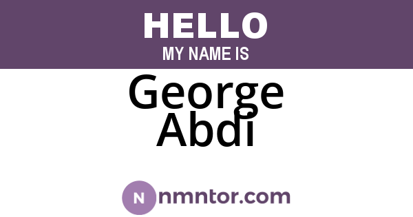 George Abdi