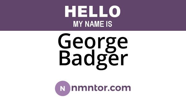 George Badger