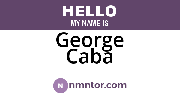 George Caba