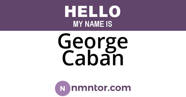 George Caban