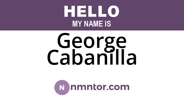 George Cabanilla