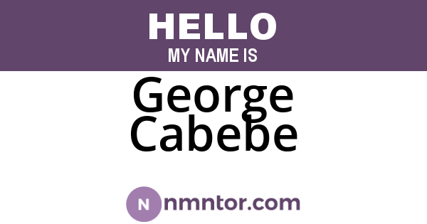 George Cabebe