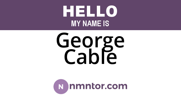 George Cable
