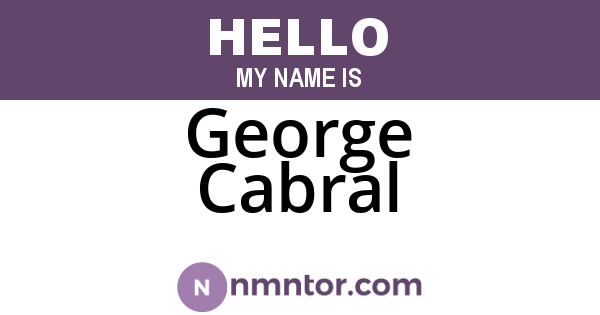 George Cabral