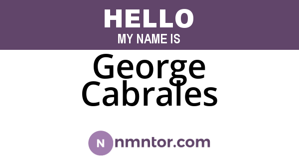 George Cabrales