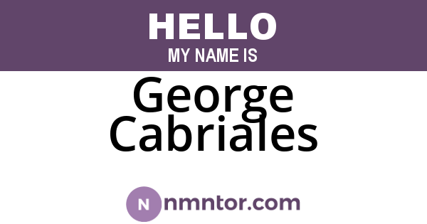 George Cabriales