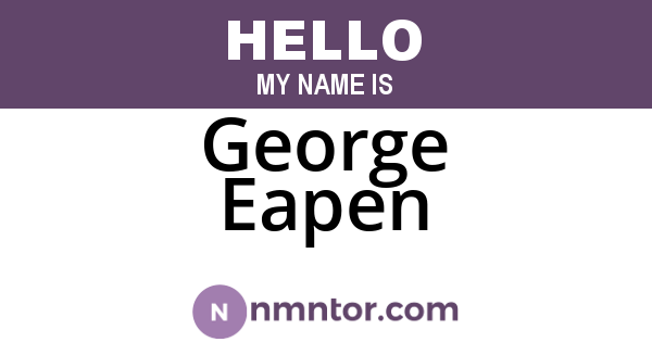 George Eapen