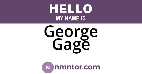 George Gage