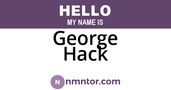 George Hack