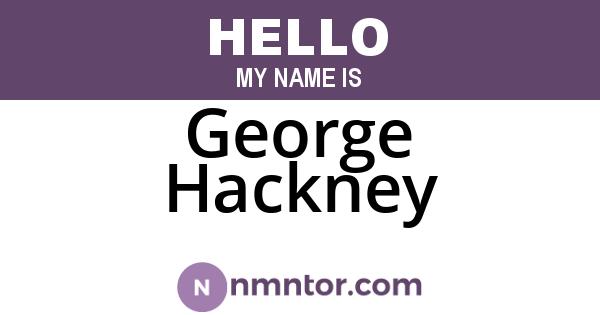 George Hackney
