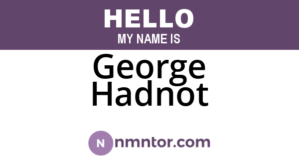 George Hadnot