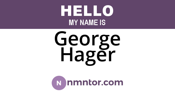 George Hager