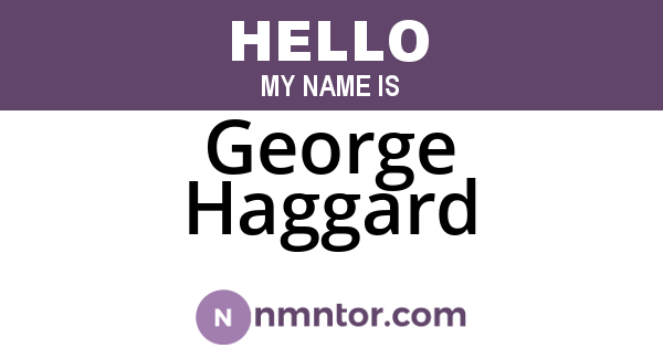 George Haggard