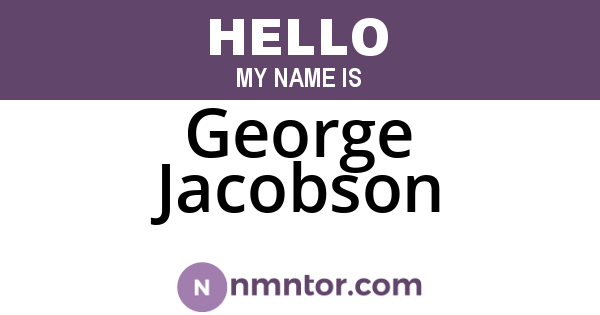 George Jacobson