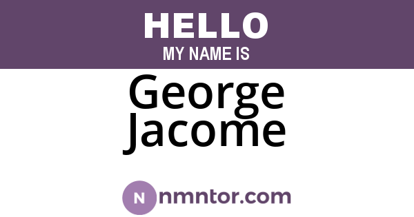 George Jacome