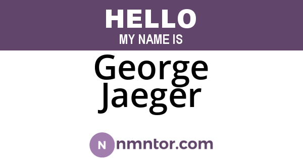 George Jaeger