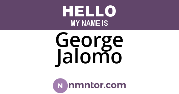 George Jalomo