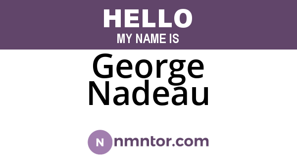 George Nadeau