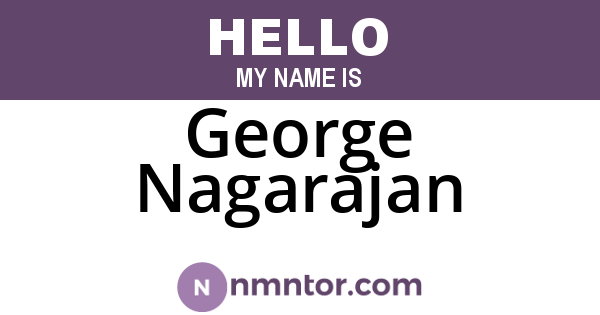 George Nagarajan