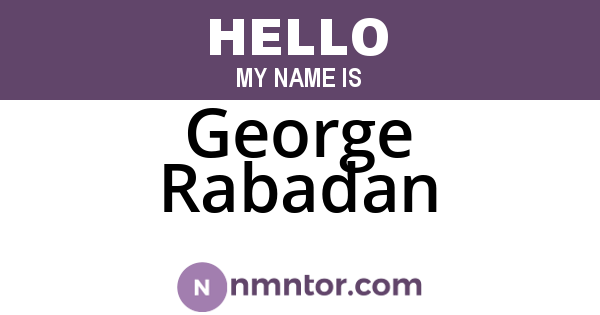 George Rabadan