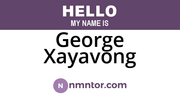 George Xayavong