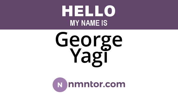George Yagi