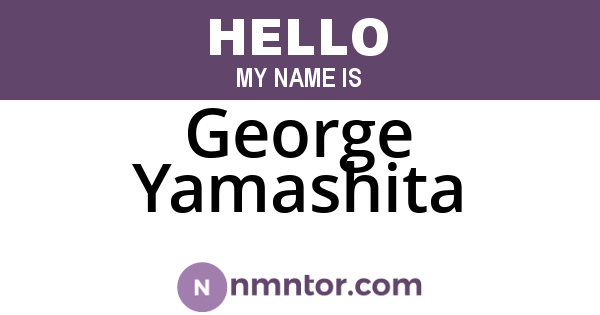 George Yamashita