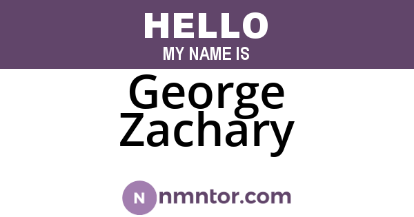 George Zachary
