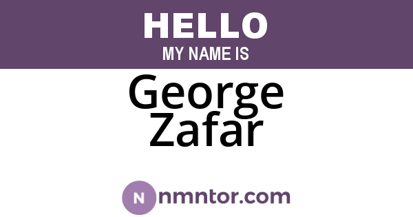 George Zafar