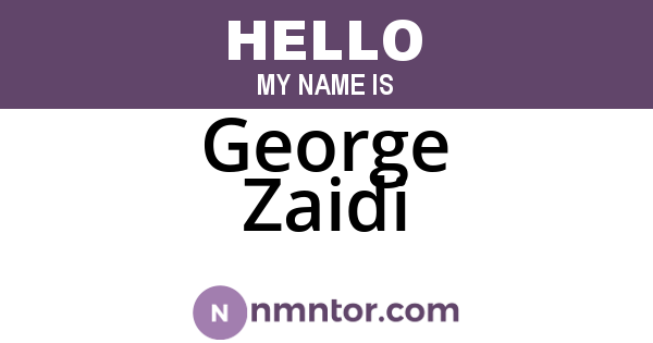 George Zaidi