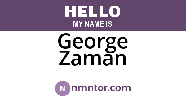 George Zaman