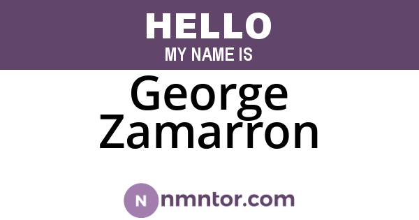 George Zamarron