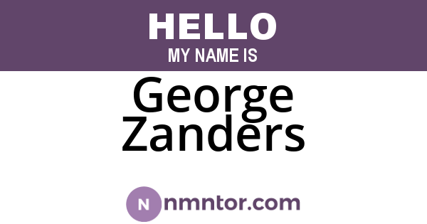 George Zanders