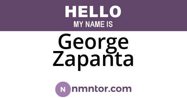 George Zapanta