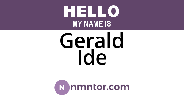 Gerald Ide