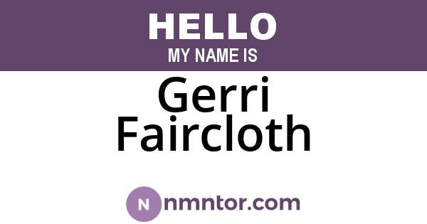 Gerri Faircloth